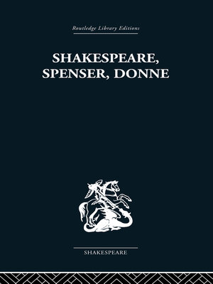 cover image of Shakespeare, Spenser, Donne